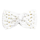 Crystal Pearl Detailed Twisted Velvet Headband Earmuff - Madeline Love - Flyclothing LLC