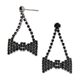 Crystal Rhinestone Bow Evening Earrings - Madeline Love - Flyclothing LLC