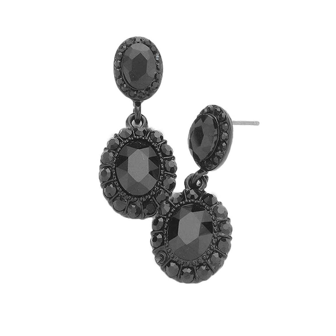 Crystal Rhinestone Drop Evening Earrings - Madeline Love - Flyclothing LLC
