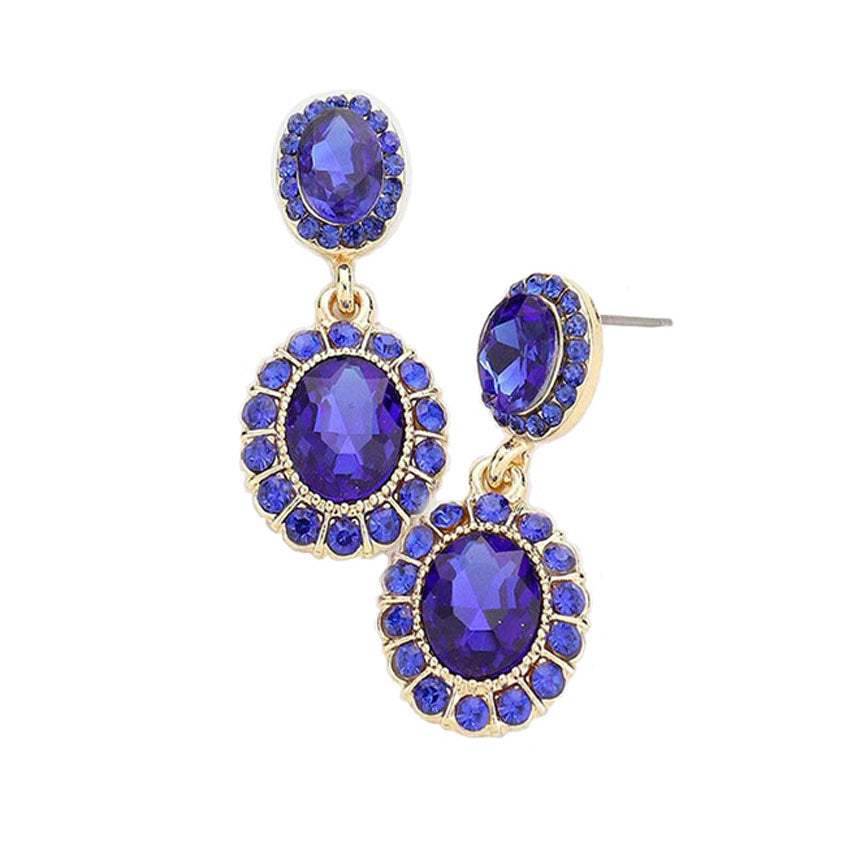 Crystal Rhinestone Drop Evening Earrings - Madeline Love - Flyclothing LLC