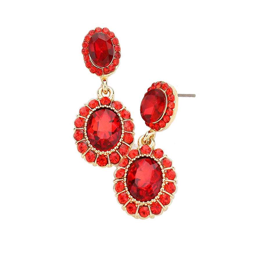 Crystal Rhinestone Drop Evening Earrings - Madeline Love - Flyclothing LLC