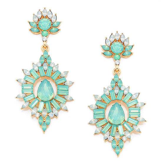 Crystal Rhinestone Flame Evening Earrings - Madeline Love - Flyclothing LLC