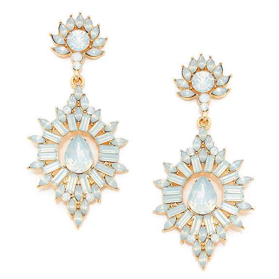 Crystal Rhinestone Flame Evening Earrings - Madeline Love - Flyclothing LLC