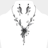 Crystal Rhinestone Metal Mesh Flower Necklace - Madeline Love - Flyclothing LLC