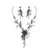 Crystal Rhinestone Metal Mesh Flower Necklace - Madeline Love - Flyclothing LLC