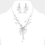 Crystal Rhinestone Metal Mesh Flower Necklace - Madeline Love - Flyclothing LLC