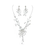 Crystal Rhinestone Metal Mesh Flower Necklace - Madeline Love - Flyclothing LLC