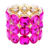 Crystal Rhinestone Round Stretch Bracelet Glass Bracelet - Madeline Love - Flyclothing LLC