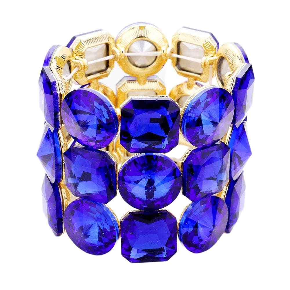 Crystal Rhinestone Round Stretch Bracelet Glass Bracelet - Madeline Love - Flyclothing LLC