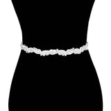 Crystal Rhinestone Sash Ribbon Bridal Belt Headband Tie - Madeline Love - Flyclothing LLC