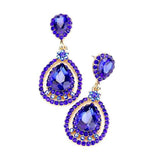 Crystal Rhinestone Teardrop Evening Earrings - Madeline Love - Flyclothing LLC