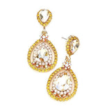 Crystal Rhinestone Teardrop Evening Earrings - Madeline Love - Flyclothing LLC