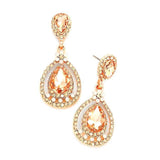 Crystal Rhinestone Teardrop Evening Earrings - Madeline Love - Flyclothing LLC