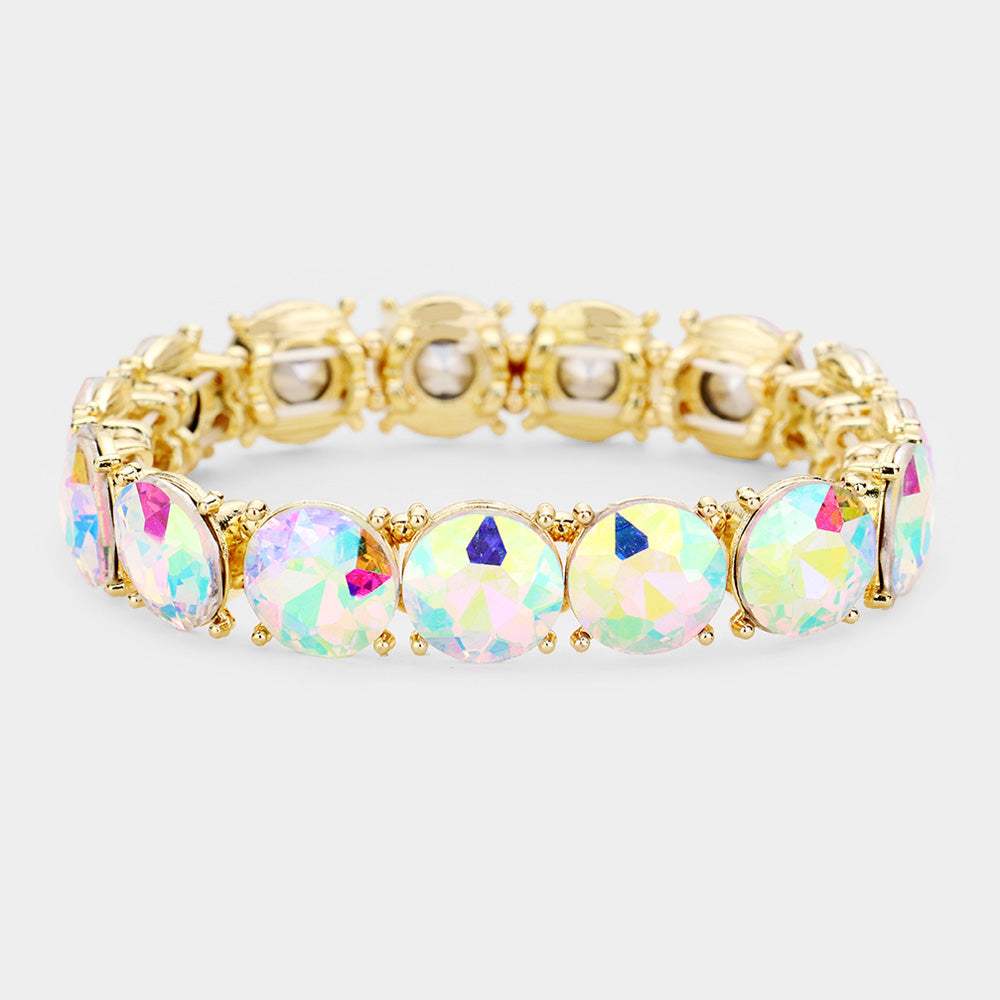 Crystal Round Stretch Evening Bracelet - Madeline Love - Flyclothing LLC