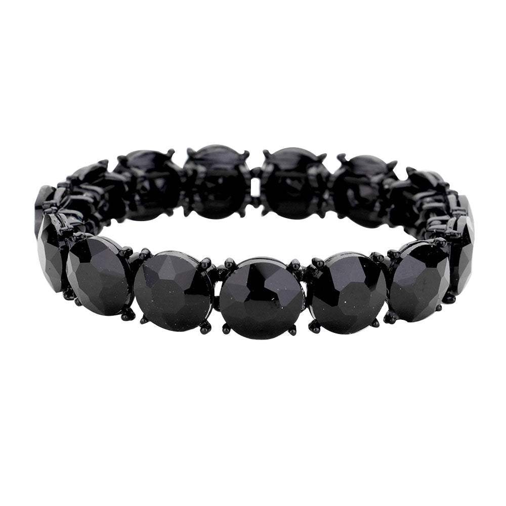 Crystal Round Stretch Evening Bracelet - Madeline Love - Flyclothing LLC