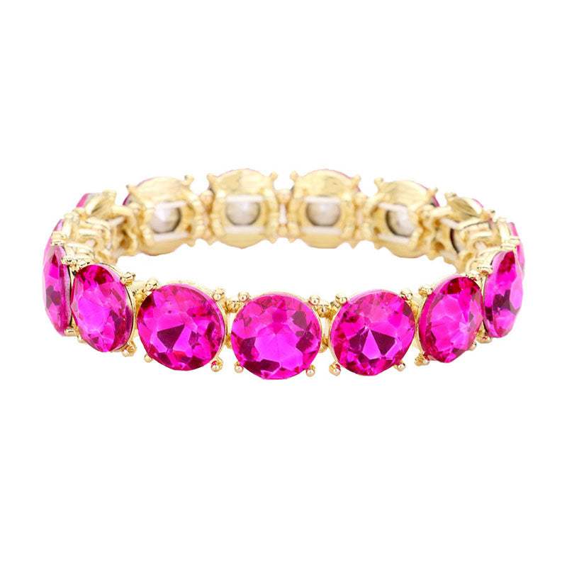 Crystal Round Stretch Evening Bracelet - Madeline Love - Flyclothing LLC