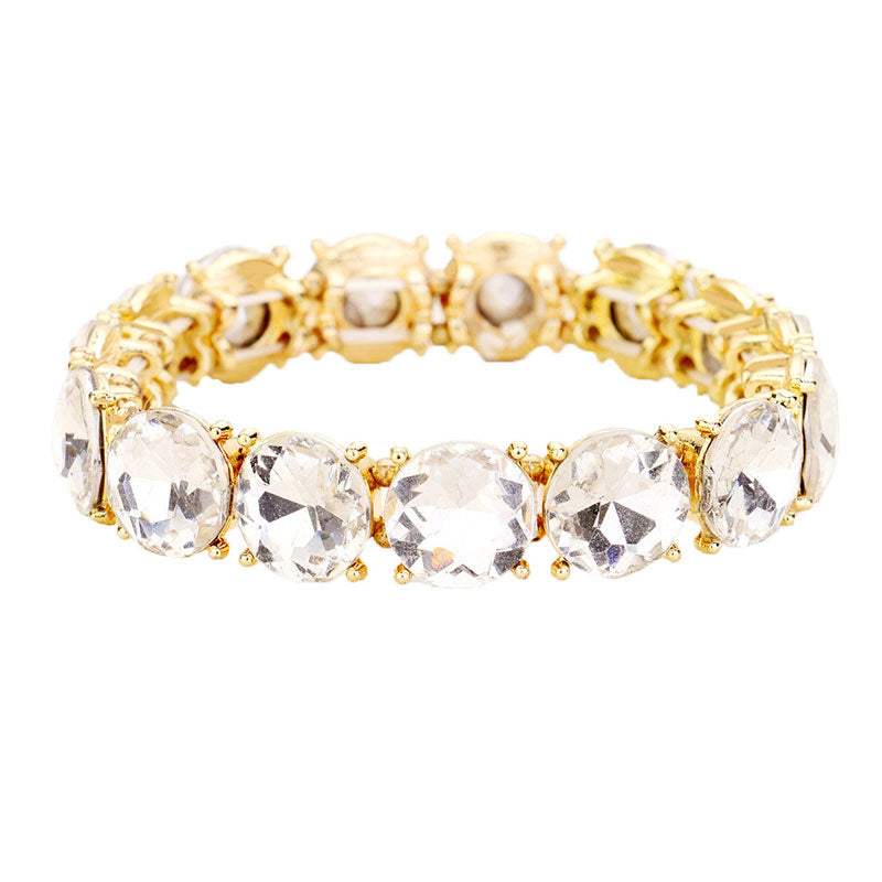 Crystal Round Stretch Evening Bracelet - Madeline Love - Flyclothing LLC