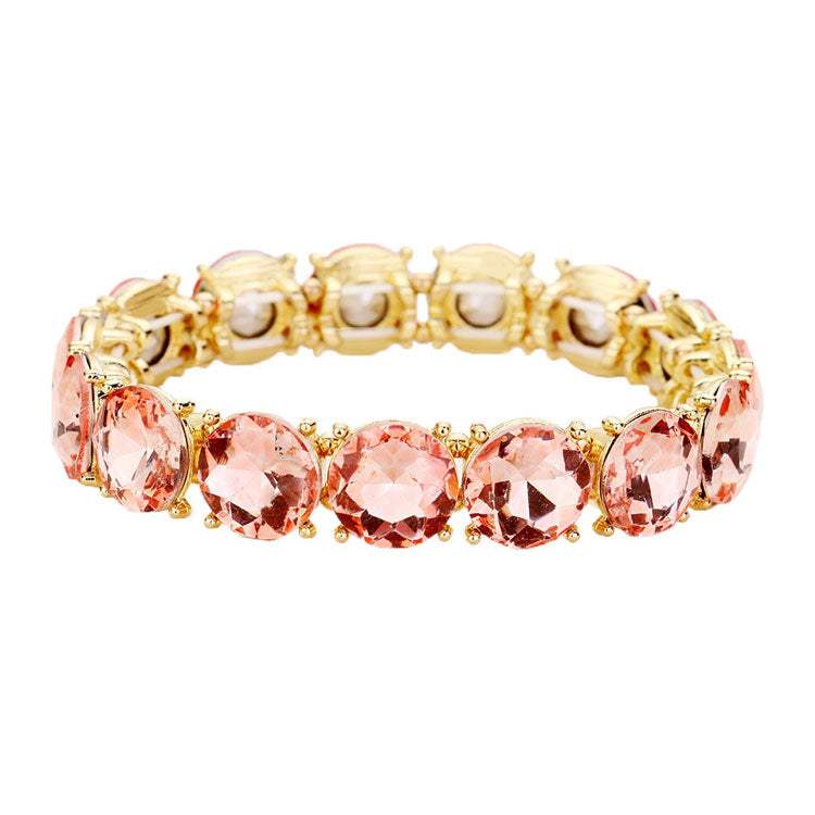 Crystal Round Stretch Evening Bracelet - Madeline Love - Flyclothing LLC