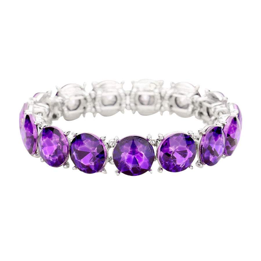 Crystal Round Stretch Evening Bracelet - Madeline Love - Flyclothing LLC
