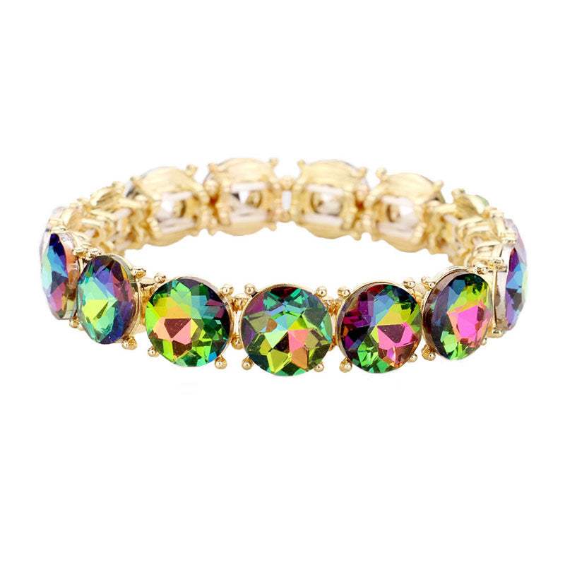 Crystal Round Stretch Evening Bracelet - Madeline Love - Flyclothing LLC