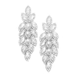 Crystal Stone Leaf Cluster Marquise Evening Earrings - Madeline Love - Flyclothing LLC