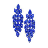 Crystal Stone Leaf Cluster Marquise Evening Earrings - Madeline Love - Flyclothing LLC