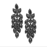 Crystal Stone Leaf Cluster Marquise Evening Earrings - Madeline Love - Flyclothing LLC