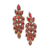 Crystal Stone Leaf Cluster Marquise Evening Earrings - Madeline Love - Flyclothing LLC