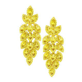 Crystal Stone Leaf Cluster Marquise Evening Earrings - Madeline Love - Flyclothing LLC