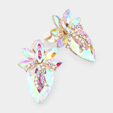Crystal Teardrop Accented Clip On Earrings - Madeline Love - Flyclothing LLC