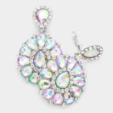 Crystal Teardrop Cluster Statement Clip on Earrings - Madeline Love - Flyclothing LLC