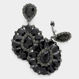 Crystal Teardrop Cluster Statement Clip on Earrings - Madeline Love - Flyclothing LLC
