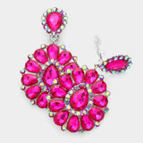 Crystal Teardrop Cluster Statement Clip on Earrings - Madeline Love - Flyclothing LLC