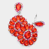 Crystal Teardrop Cluster Statement Clip on Earrings - Madeline Love - Flyclothing LLC