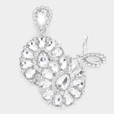 Crystal Teardrop Cluster Statement Clip on Earrings - Madeline Love - Flyclothing LLC