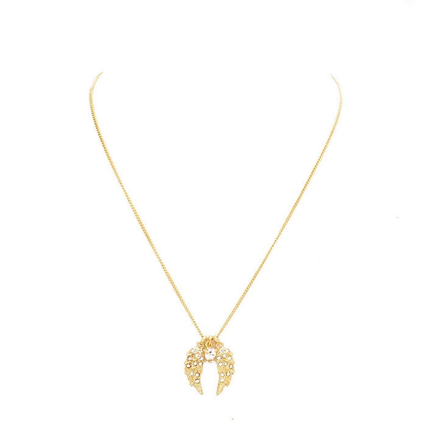 Crystal Wing Heart Bead Pendant Necklace - Madeline Love - Flyclothing LLC