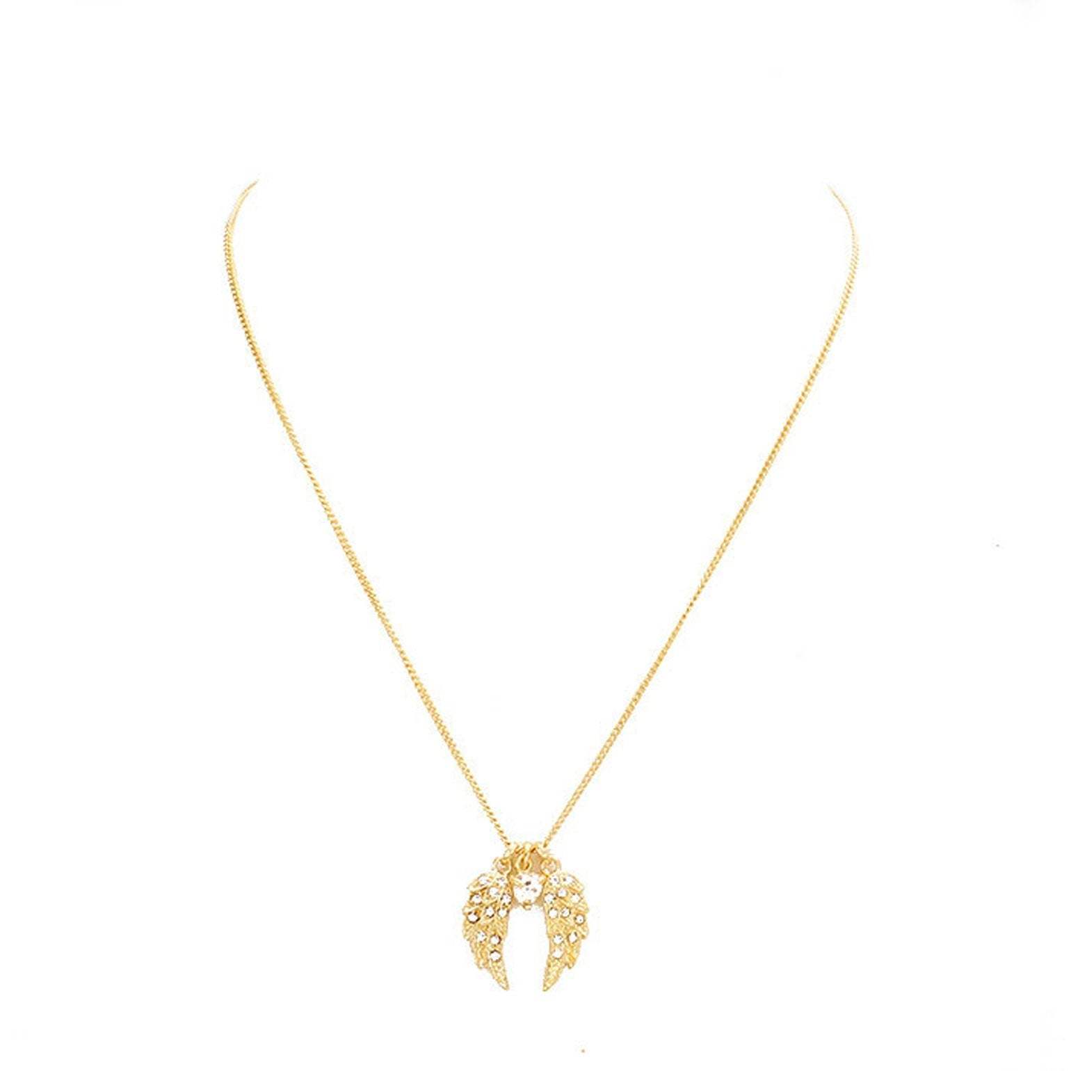 Crystal Wing Heart Bead Pendant Necklace - Madeline Love - Flyclothing LLC