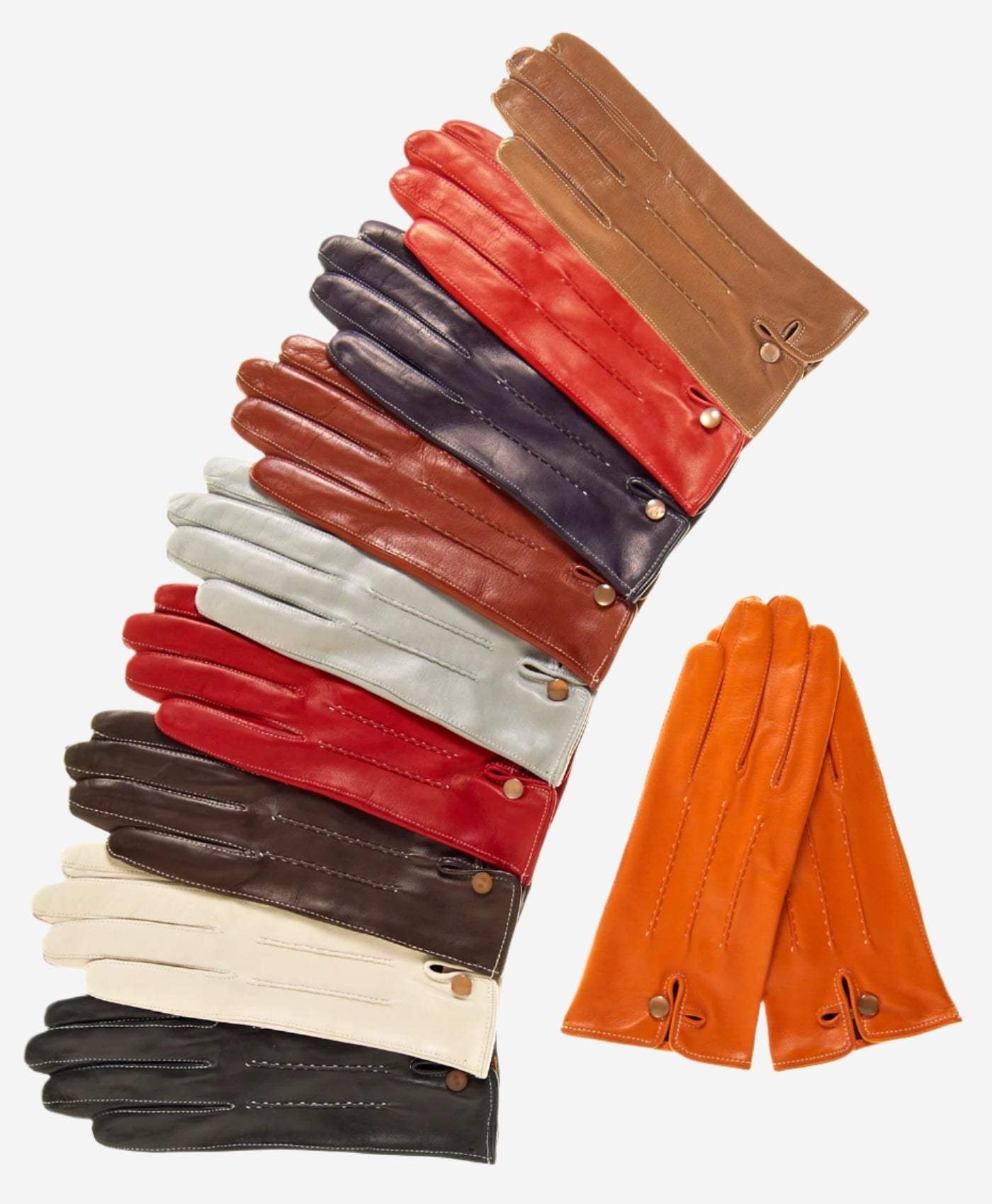 CS4801 (medium brown) - Women's Italian Silk Lined Leather Gloves with Stitched Accents - Leather Gloves Online - Flyclothing LLC