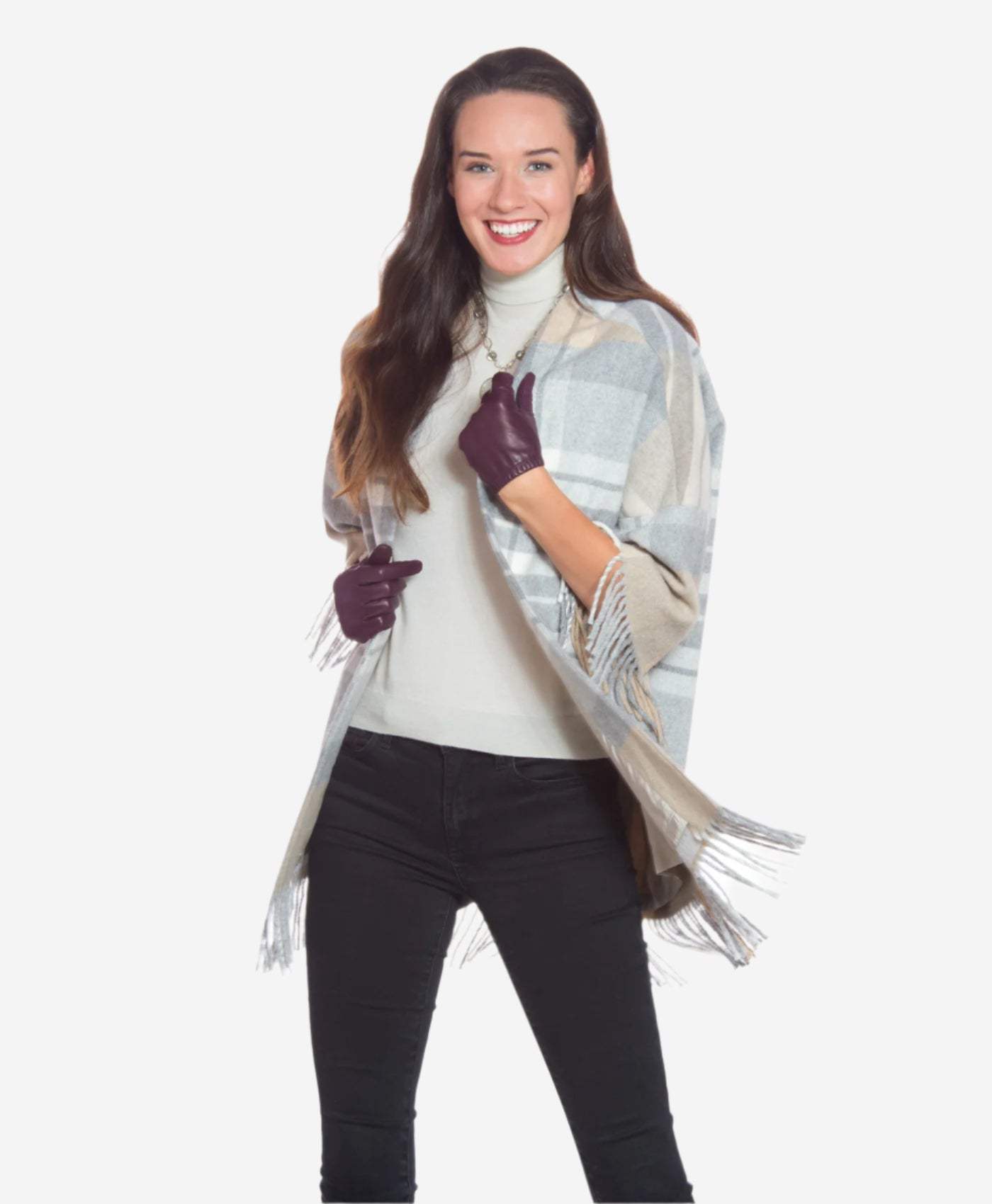 CU4601 (black/grape) - Women's Unlined Italian Fashion Leather Gloves With Short Wrist - Leather Gloves Online - Flyclothing LLC