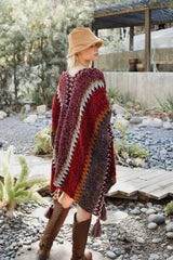 Cuddle Season Crochet Patterned Ruana - Boho Clothing and Accessories - Flyclothing LLC