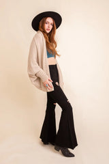 Cuddly Bat Sleeve Knit Cardigan