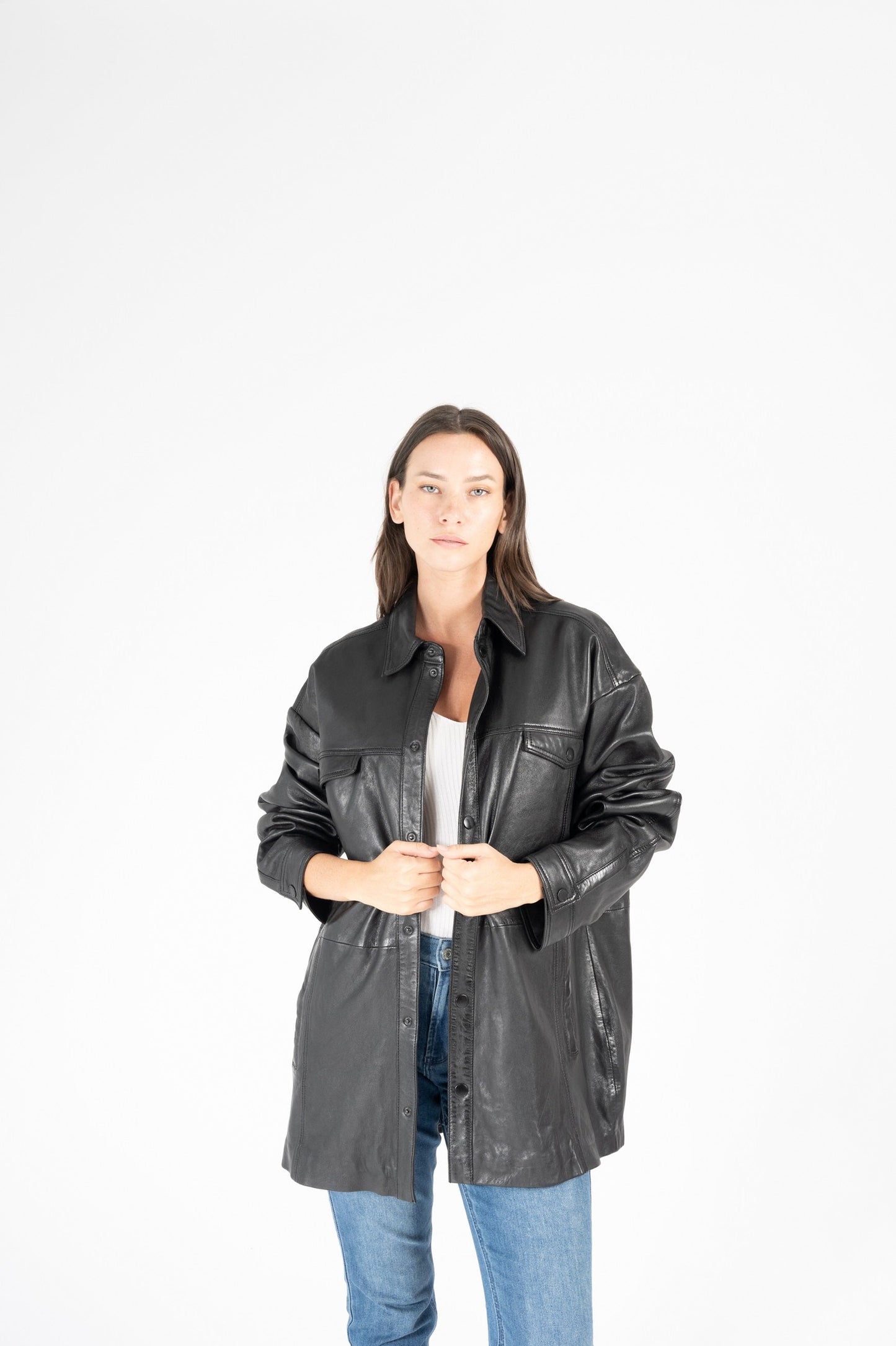 Currow OS Leather Jacket, Black