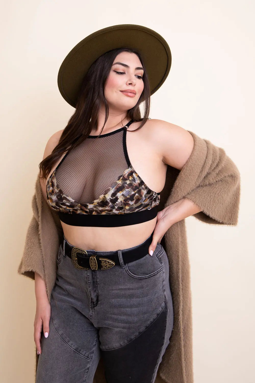 Curvy Adanna Leopard Bralette - Boho Clothing and Accessories - Flyclothing LLC