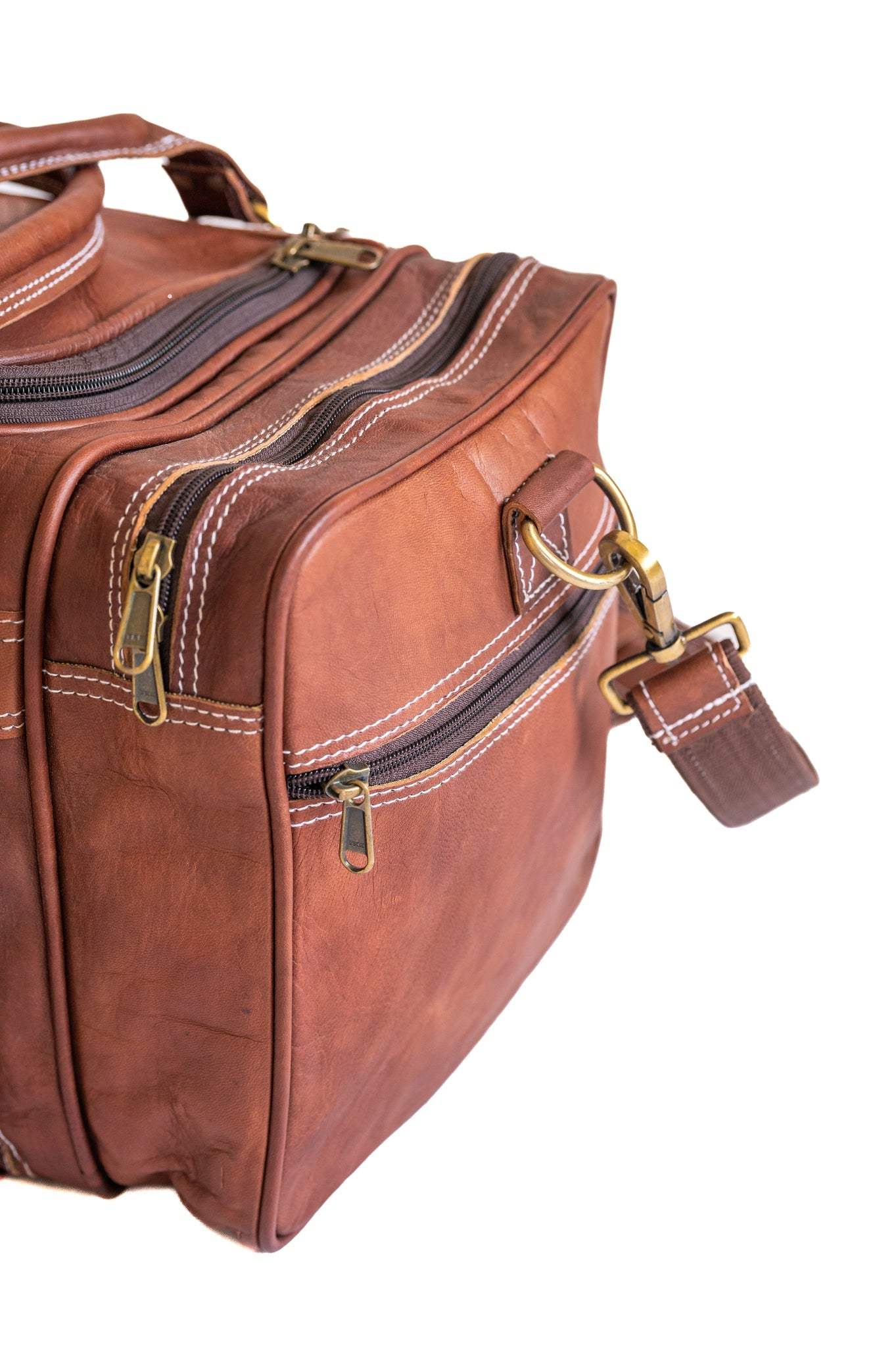 Vintage Leather Travel Duffle Bag - Classy Leather Bags - Flyclothing LLC