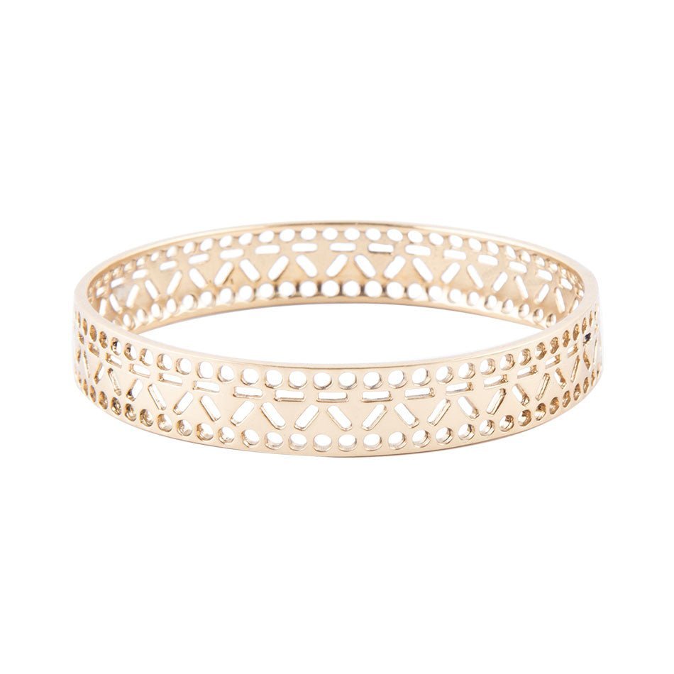 Cut it Out Bangle Golden Bracelet - Barse Jewelry