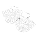 Cut Out Brass Metal Detail Bulldog Charm Accent Dog Earrings - Madeline Love - Flyclothing LLC