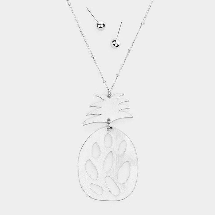 Cut out Pineapple Link Pendant Necklace - Madeline Love - Flyclothing LLC