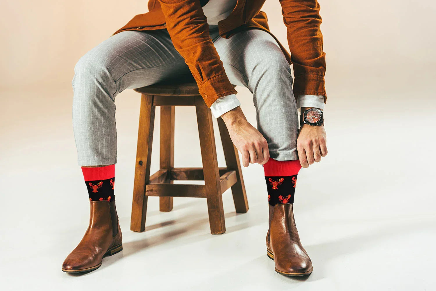 Orange Lobster Socks - Comfy Cotton for Men & Women - Real Sic - Flyclothing LLC