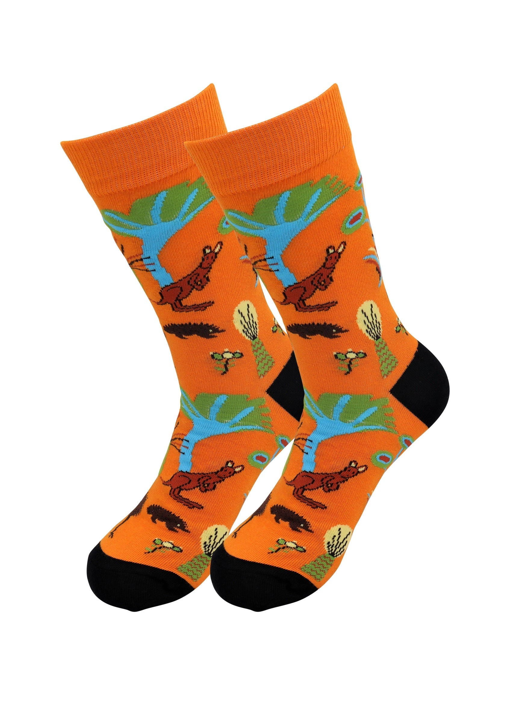 Orange Kangaroo Socks - Comfy Cotton for Men & Women