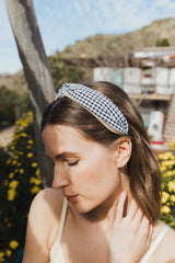 Cutesy Gingham Woven Knot Headband